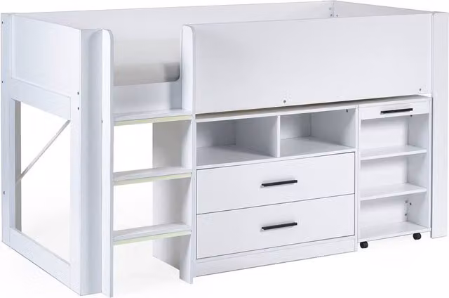 Cheshire Copper Midsleeper Bed in White, Single (90 x 200 cm)