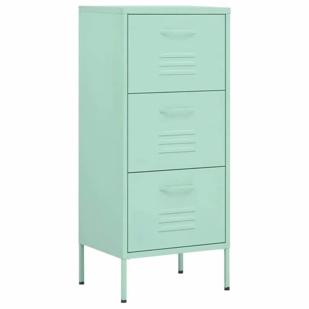 Berkfield Home Metal Storage Cabinet in Green, W/D/H: 42.5 x 35 x 101.5 cm – 2