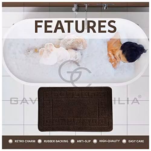Gaveno Cavalia 2 Piece Greek Bath Set in Brown, W/D/H: 75 x 50 x 2 cm – 5