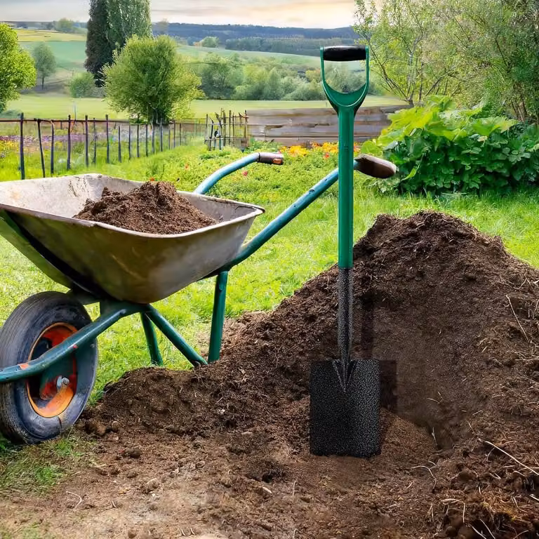 BARGAINS-GALORE 2-Piece Steel Digging Shovel and Fork Gardening Set in Green