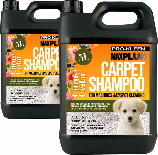 MAXPLUS Premium Carpet Shampoo for Homes with Pets, Citrus Cedar, 10kg, Black
