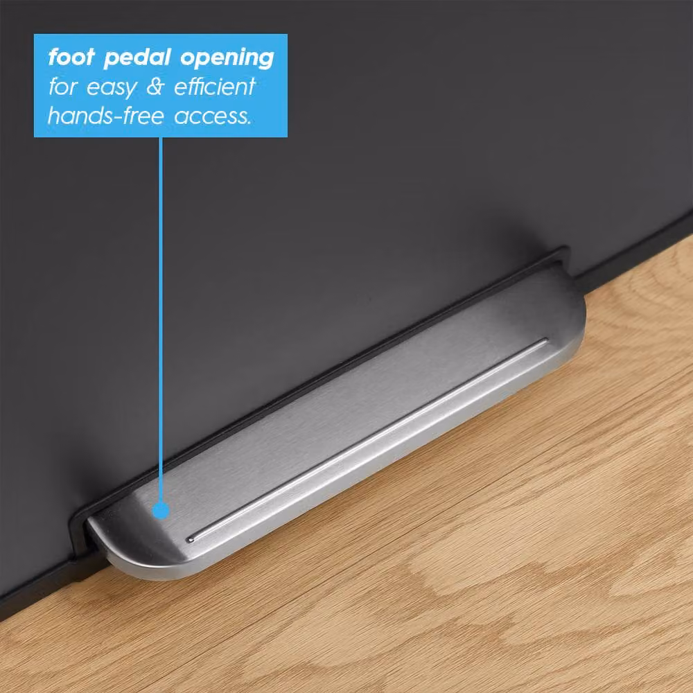 Harbour Housewares 60L Double Kitchen Pedal Bin in Black Stainless Steel (2 x 30L) with Soft Close and Removable Inner Buckets – 5