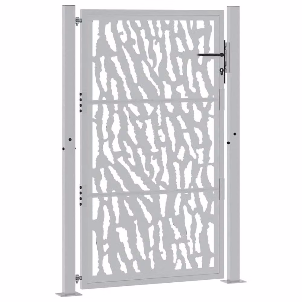 Berkfield Brown Weathering Steel Garden Gate with Trace Design, W: 105 cm, H: 155 cm – 3