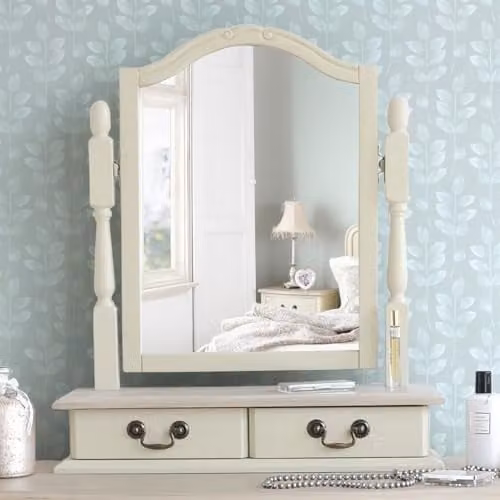 Statement Furniture Juliette Trinket Dressing Table Mirror with 2 Drawers in Gold