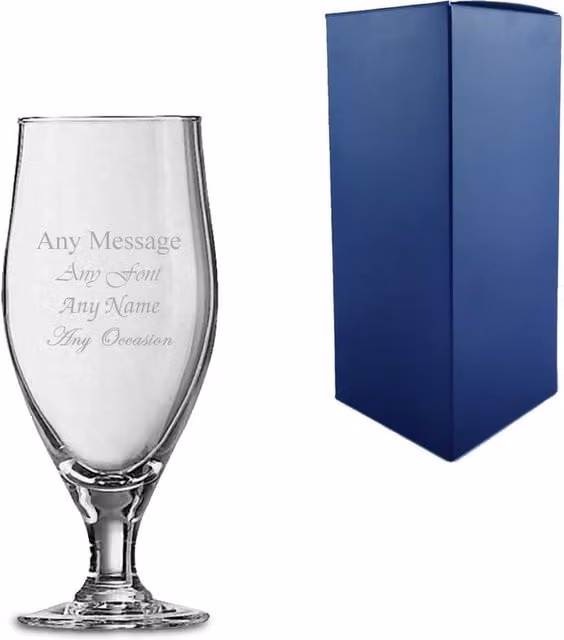 Uniqueful Personalised 11oz Beer Glass in Clear Glass