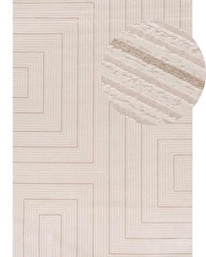 THE RUGS Carmel Modern Geometric Stain Resistant Area Rug, Beige, W: 160 cm, L: 230 cm – 2