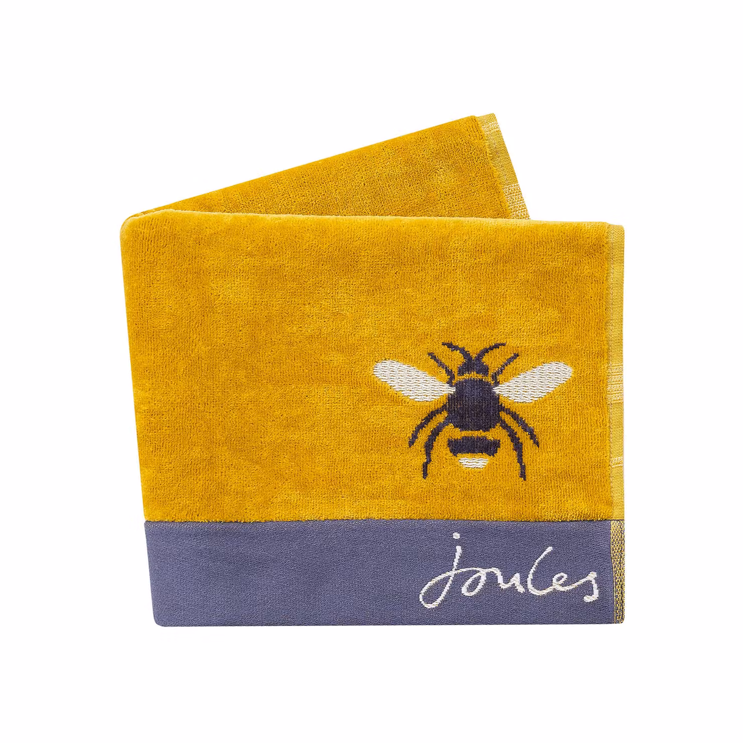 Joules Botanical Bee Cotton Terry Hand Towel in Gold, Yellow and Blue – 2