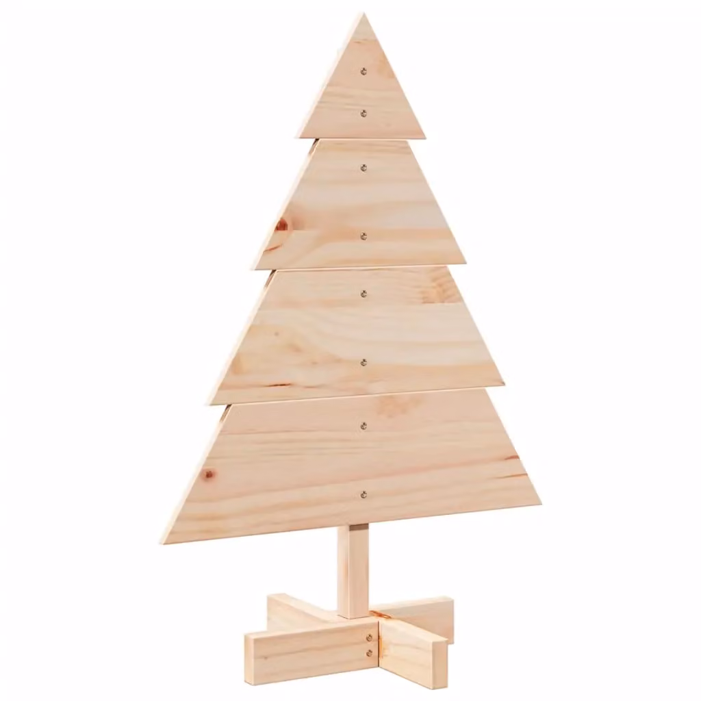 Berkfield Home Rustic Wooden Tabletop Christmas Tree in Brown and Beige, Height: 70 cm – 2