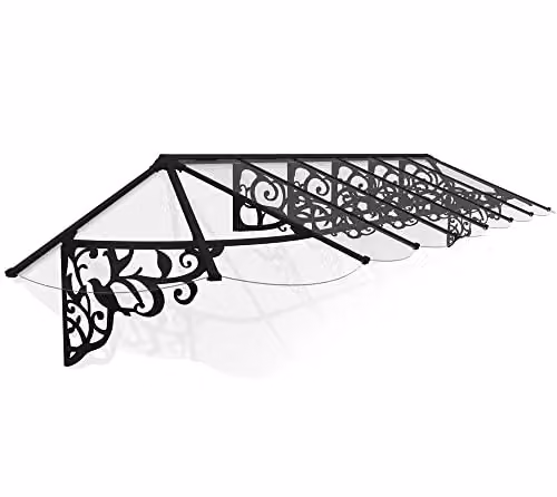 Palram Canopia Lily 4700 Art Nouveau Curved Lean-to Canopy, Black – 1
