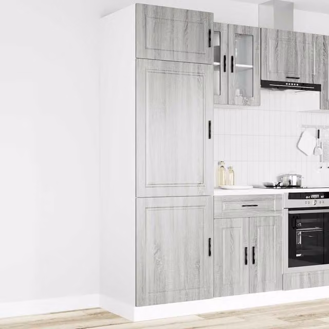 Berkfield Home Porto Modern Kitchen Wall Unit in Grey Matt MDF