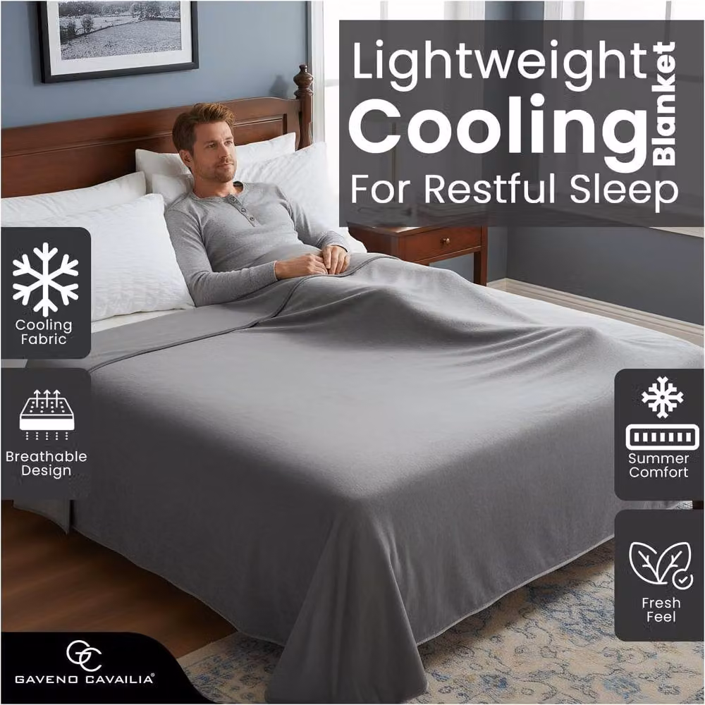 GAVENO CAVAILIA Charcoal Cooling Blanket and Bed Throw, W: 150 cm, L: 200 cm – 2