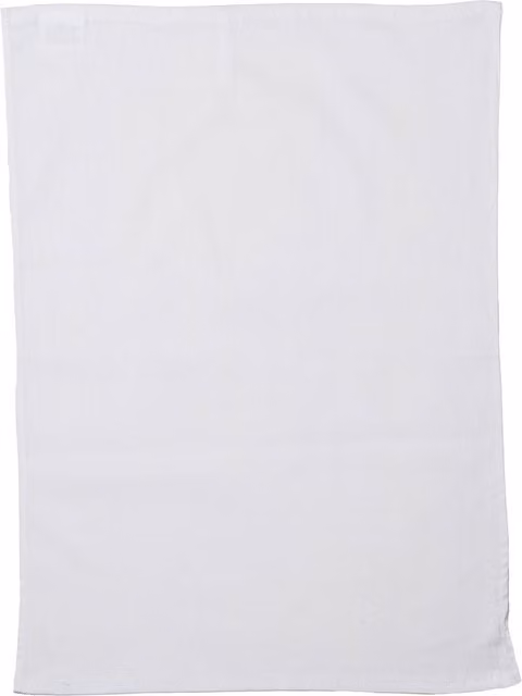 Towel City Plain White Cotton Tea Towel with Hanging Loop