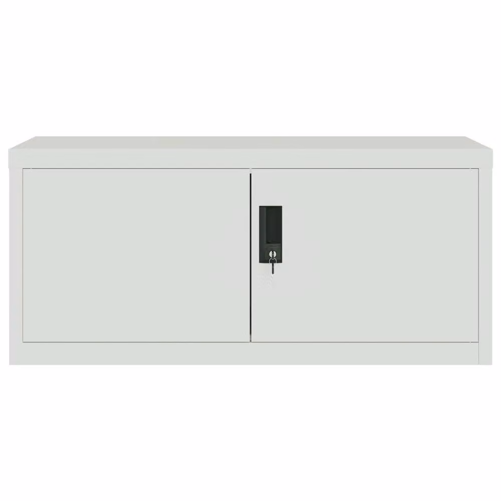 Berkfield Home Metal File Cabinet in Light Grey, W/D/H: 90 x 40 x 145 cm