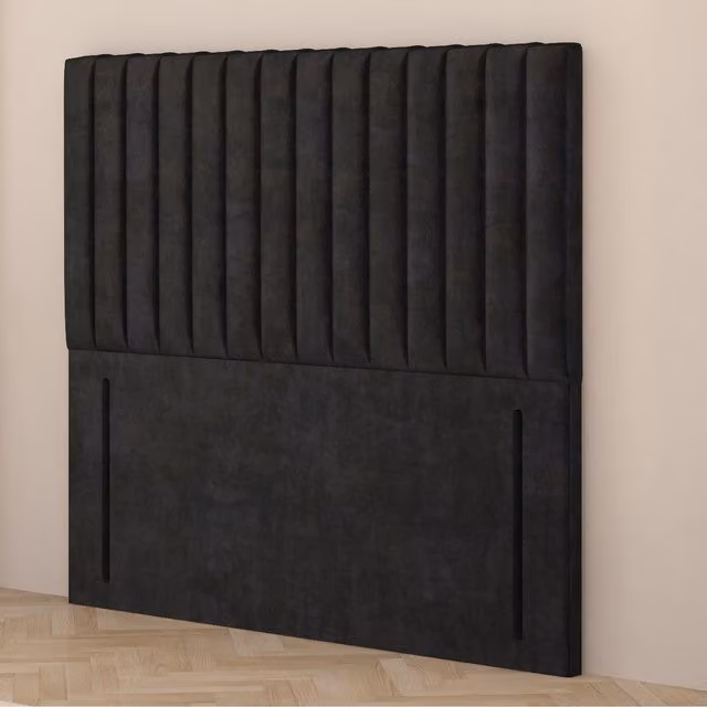 Somnior Beds Ltd Verona Velvet Small Double Floor Standing Upholstered Headboard in Black