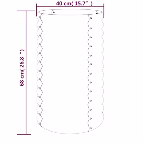 vidaXL Brown Steel Garden Planter Tub, H 68 x W 40 x D 40 cm – 2
