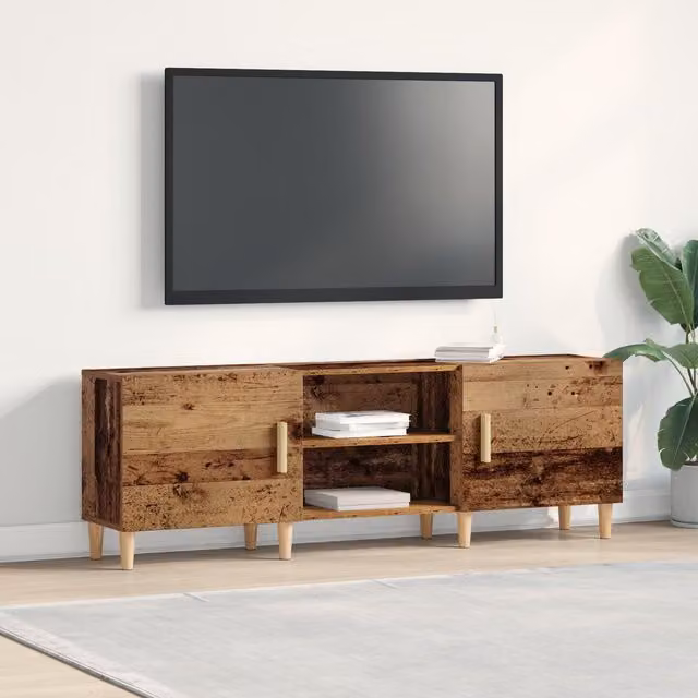 Berkfield Home Rustic Old Wood TV Cabinet in Brown, W/D/H: 150 x 30 x 50 cm