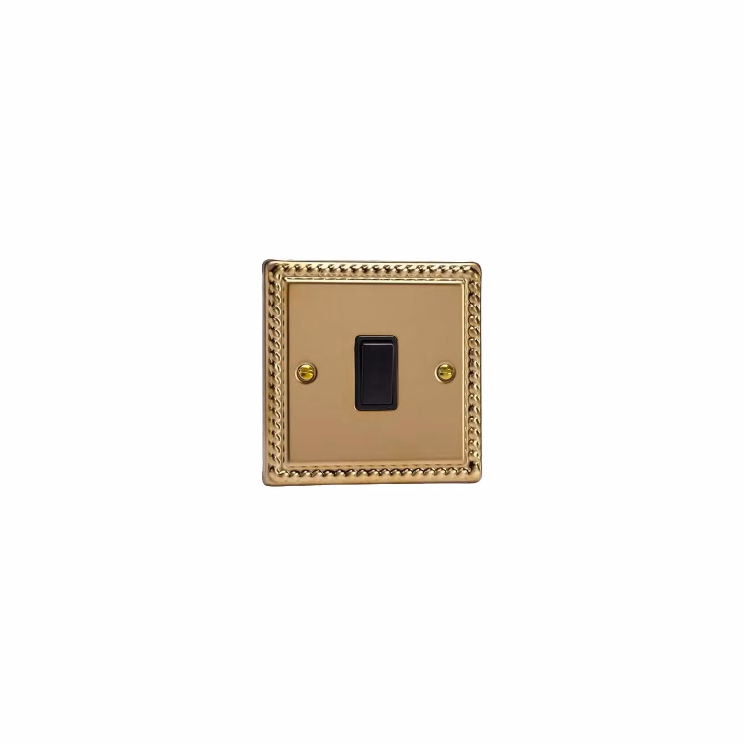 Varilight Georgian Brass 1-Gang Rocker Switch in Black and Yellow – 2