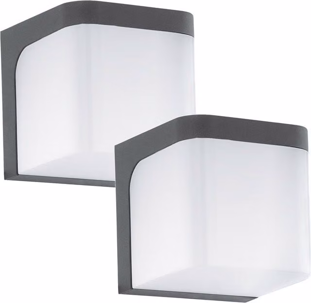 Loops 2 Pack Anthracite Cast Aluminium IP44 Outdoor LED Wall Lanterns with RGB Multicolour Lighting – 1