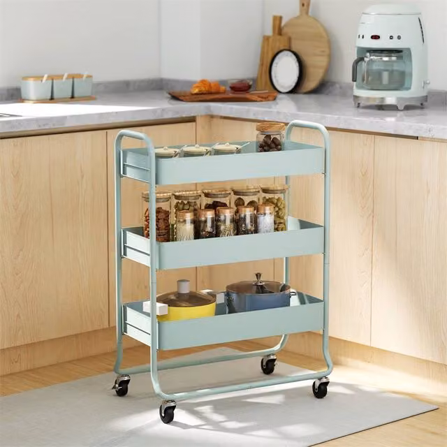 EONLION Green 3-Tier Metal Storage Trolley – 1