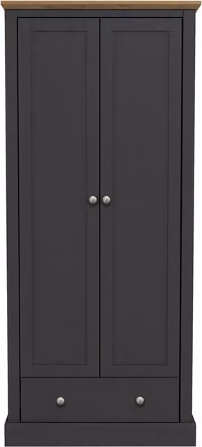 LPD Home Classic 2-Door Freestanding Wardrobe in Anthracite