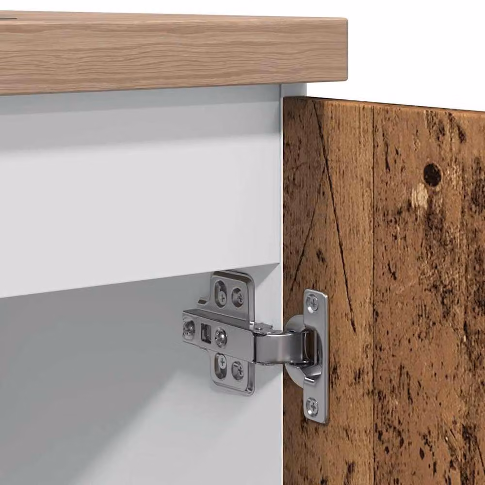 Berkfield Home Lyon Sink Bottom Cabinet in Old Wood Brown, W: 80 cm, D: 46 cm, H: 81.5 cm – 4