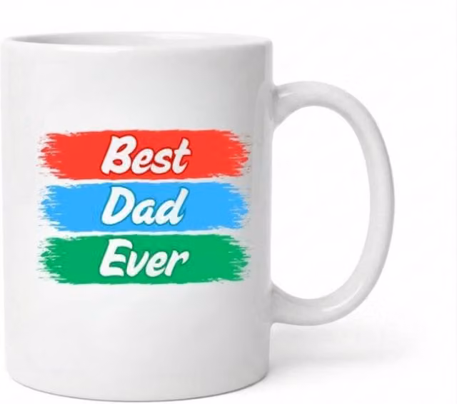 Dyzi Best Dad Ever Ceramic Coffee Mug in White