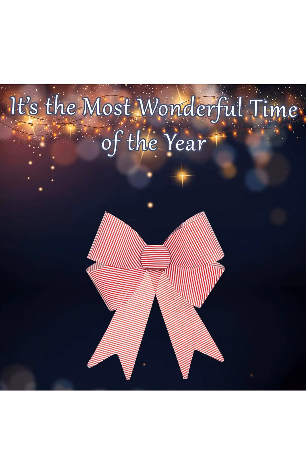 VFM e-Store Candy Stripe Bow Christmas Decoration in Red, W/D/H: 49 x 37 x 13 cm – 2