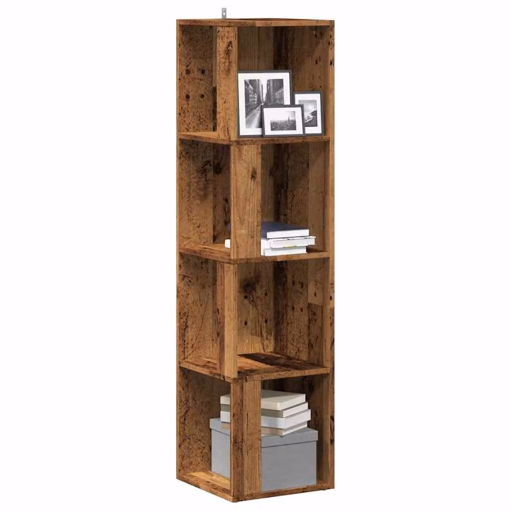 Berkfield Home Classic Corner Cabinet in Brown, W/D/H: 33 x 33 x 132 cm