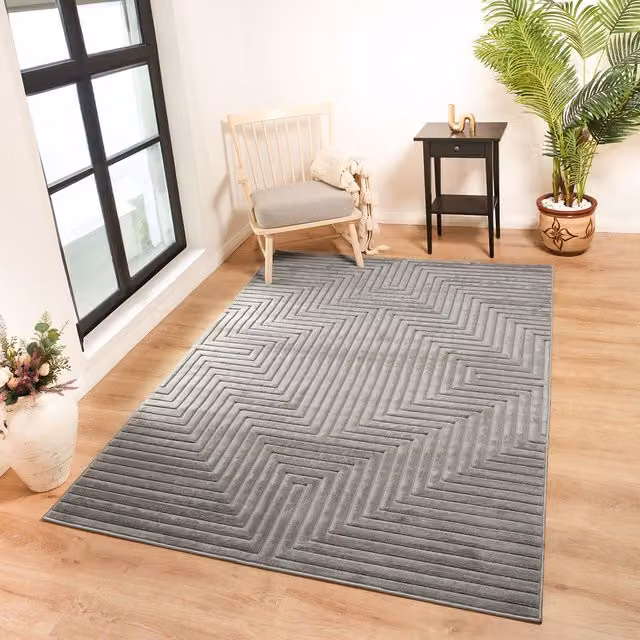 Livabliss Le Mans Modern Textured In- & Outdoor Rug in Beige, Grey and White, W/D/H: 200 x 275 cm – 1