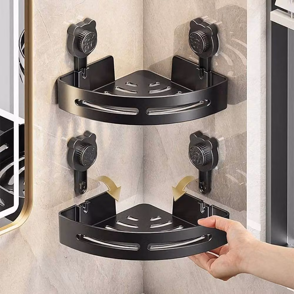 Kelvenix Wall Mounted Corner Storage Shelf in Black – 4