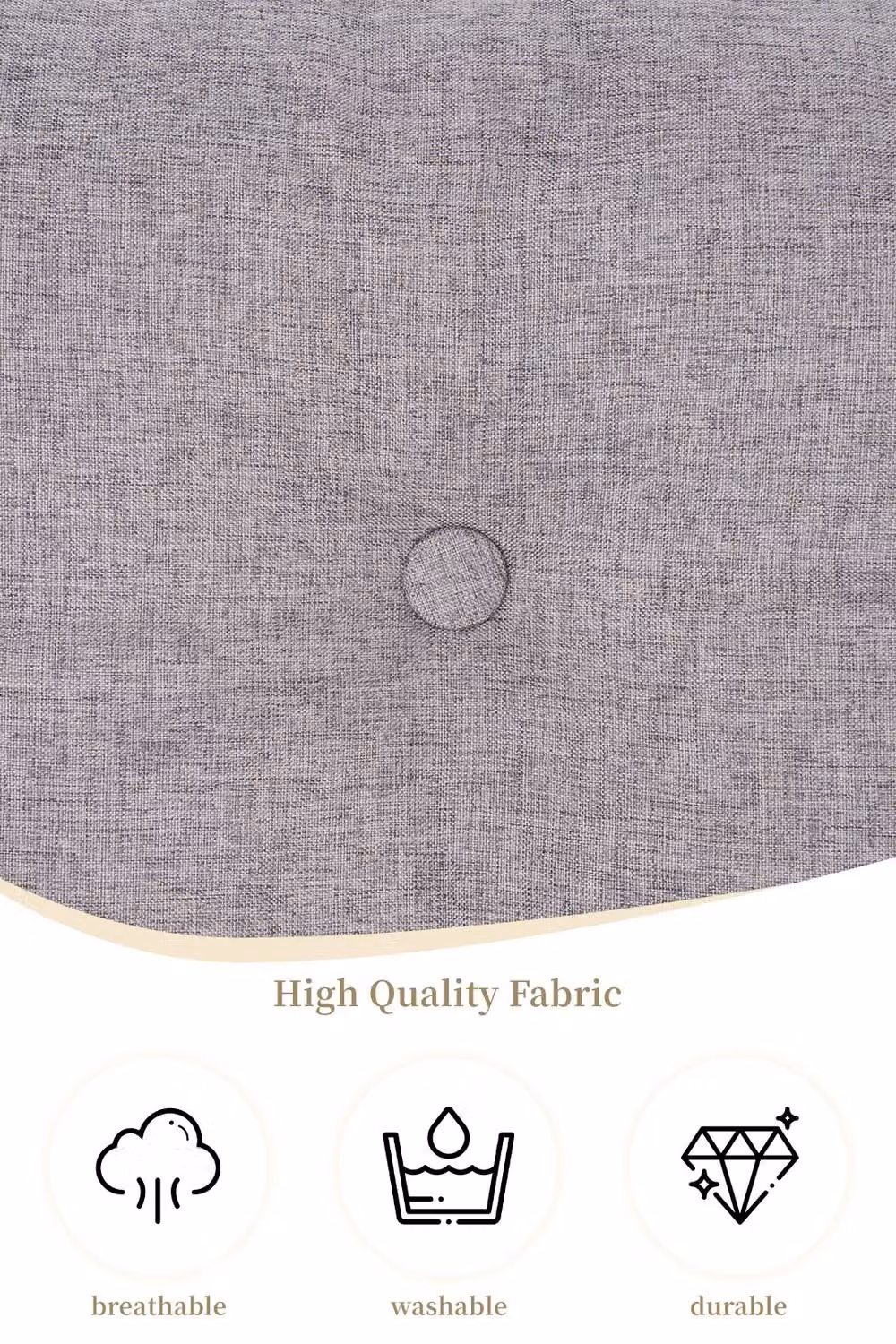 Living and Home Multifunctional Wedge Headboard Pillow with Side Pocket in Grey, Large – 4