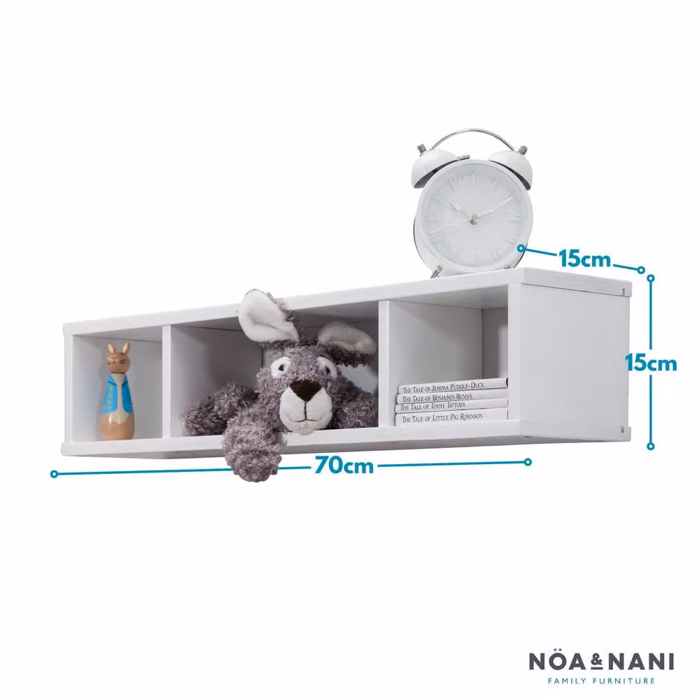 Nöa and Nani White Minimalist Wall Mounted Pine Wood Cube Shelving Unit – 2