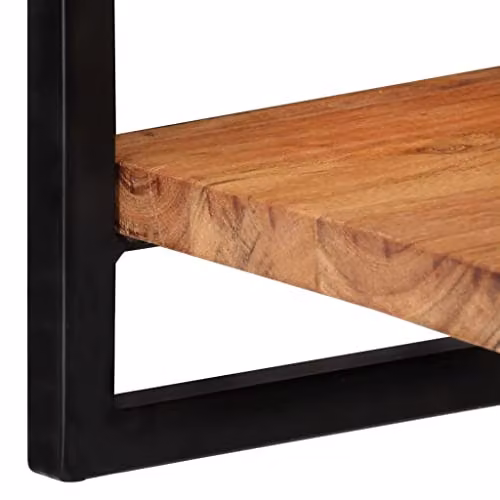 vidaXL Set of 2 Industrial Wall Shelves in Acacia Wood and Steel, W/D/H: 25 x 25 x 35 cm – 4