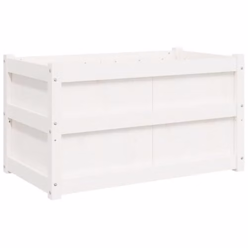 vidaXL White Wooden Garden Planter Tub W/D/H: 90 x 50 x 50 cm
