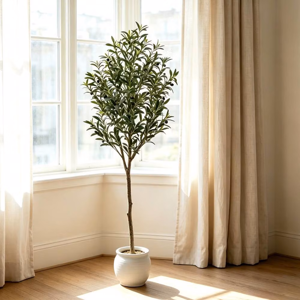 CASSILANDO Lifelike Green Artificial Olive Tree, Height: 120 cm – 6