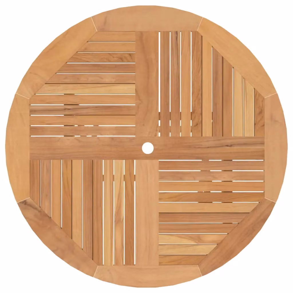 Berkfield Home Folding Garden Table in Brown Solid Teak Wood, Diameter: 120 cm, Height: 75 cm – 3