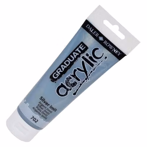 Daler-Rowney Graduate Acrylic Paint Silver Imitation, 120 ml