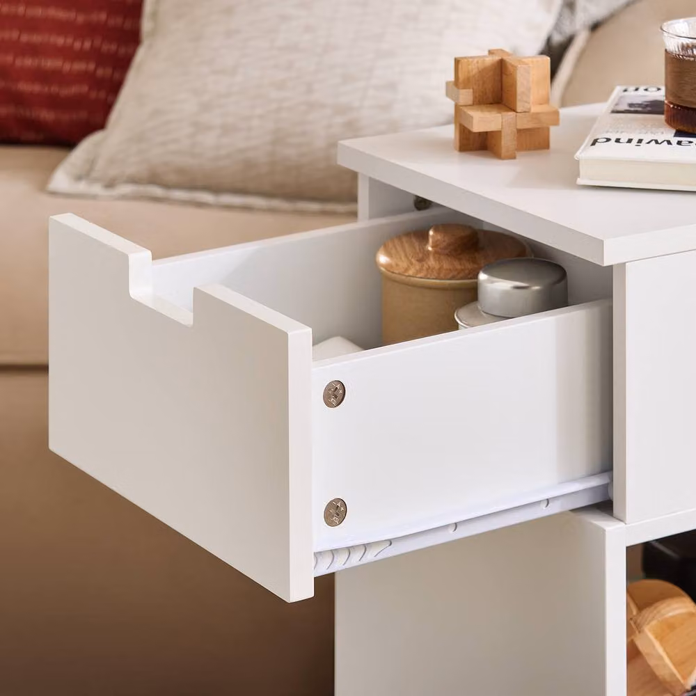 SoBuy Mobile Office Storage Cabinet with Castors and Lock, White, W: 38 cm, D: 38 cm, H: 61 cm – 4