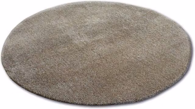 RugsX Brown Micro Shaggy Round Polyester Rug, Diameter: 100 cm