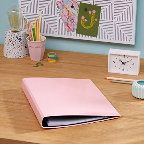 Exacompta Aquarel Rigid A4 Binder with 2 x 25 mm D-rings, 40 mm Spine, Pink, W: 31.5 cm, D: 30 cm – 3
