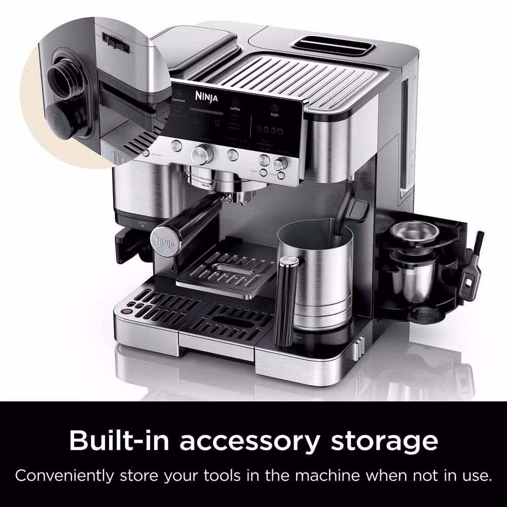 Ninja Luxe Café 2 in 1 Mini Espresso Machine ES301UK in Black with Integrated Scale and Steam Wand – 6
