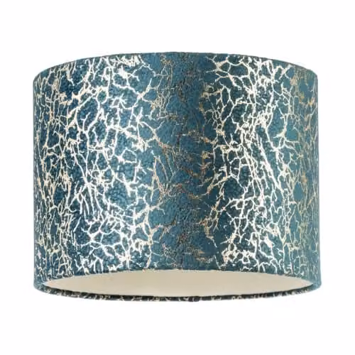 Happy Homewares Modern Emerald Green and Gold Fabric Drum Lamp Shade, Cylinder Shape, W/D/H: 25 x 25 x 18 cm