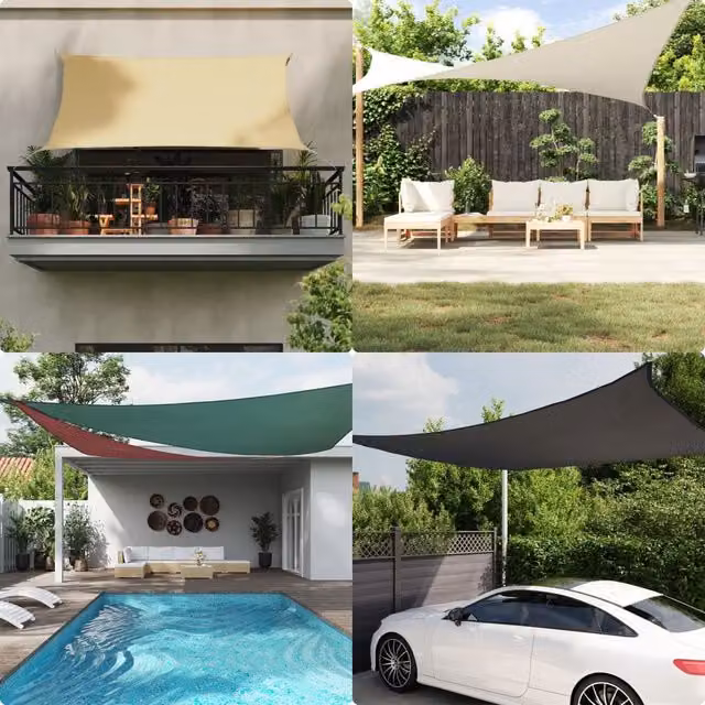 Berkfield Home Rectangular Sunshade Sail in Dark Green Oxford Polyester Fabric, W: 7 m, D: 5 m