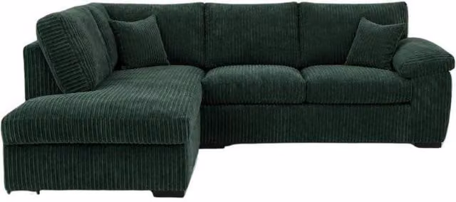 Bliss Furniture Amalfi Left Hand 4 Seater L-Shape Corner Sofa in Green Fabric