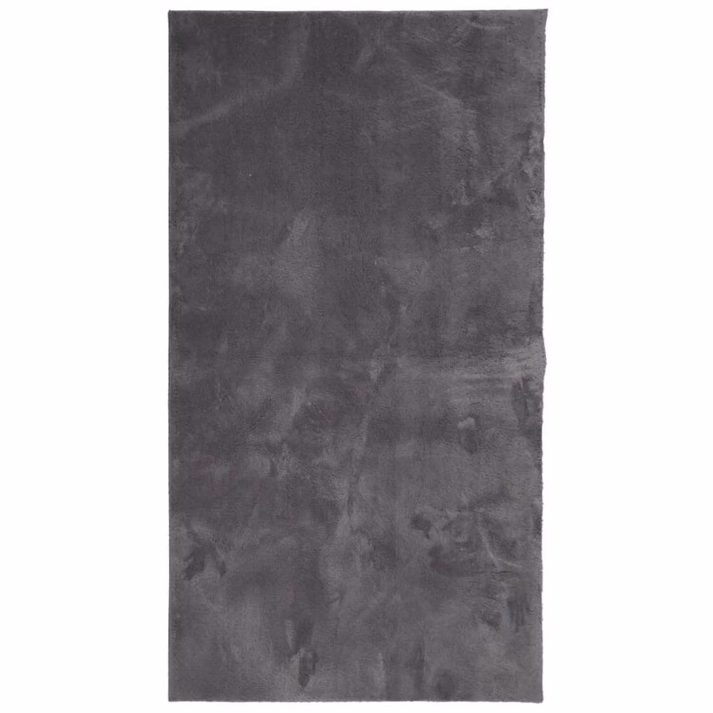 Berkfield Home Round Short Pile Soft and Washable Rug in Anthracite Grey, Diameter: 80 cm – 1