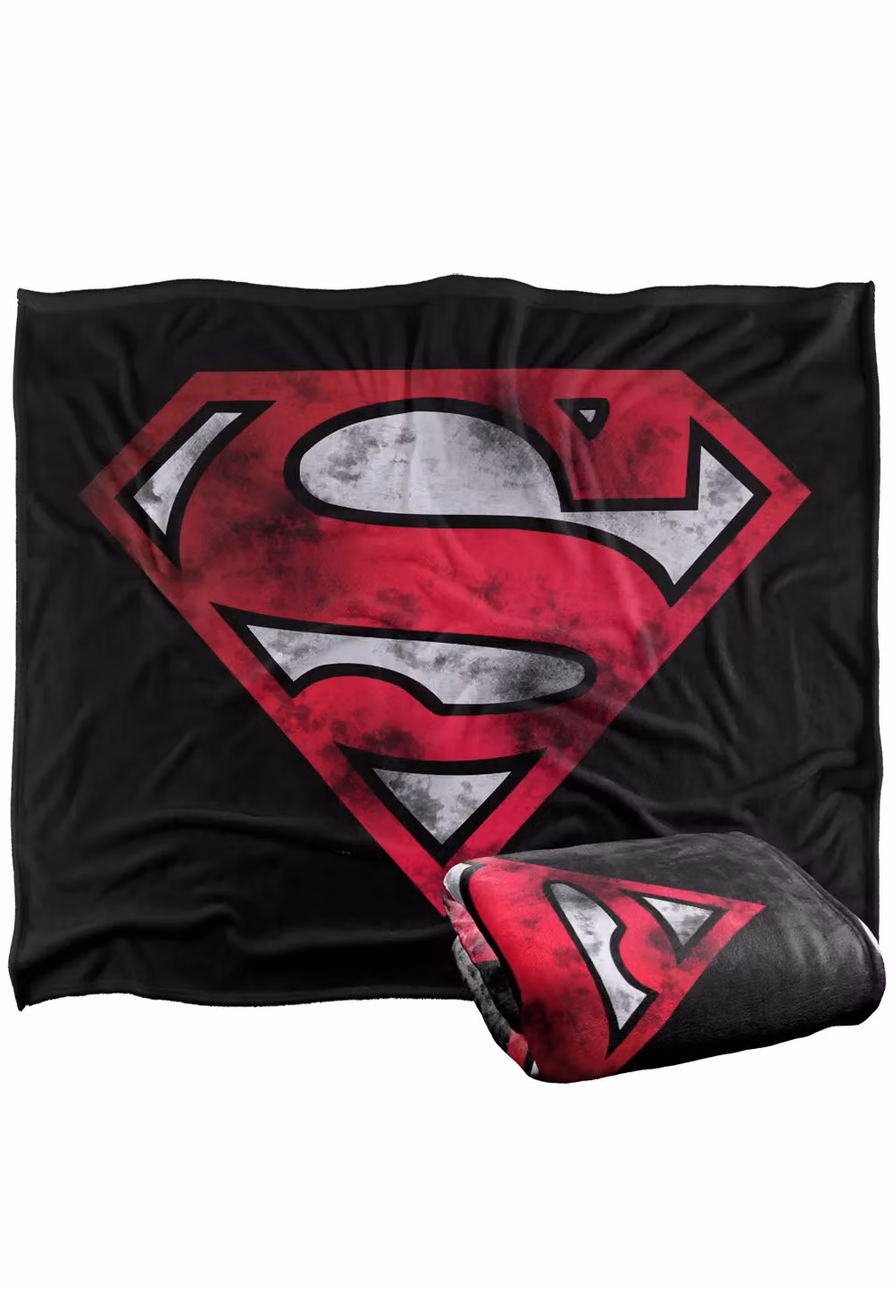 DC Comics Superman War Torn Shield Super Soft Fleece Throw Blanket, White, W/D/H: 152 x 127 cm – 7
