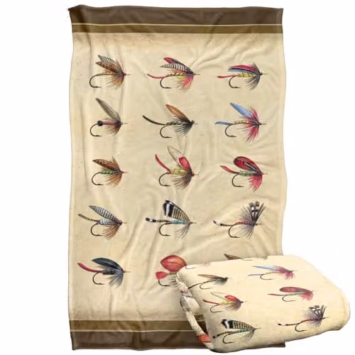 JQ Licensing American Sportfishing Saltwater Silky Touch Super Soft Fleece Throw Blanket, Multicolour, W: 91 cm, D: 147 cm
