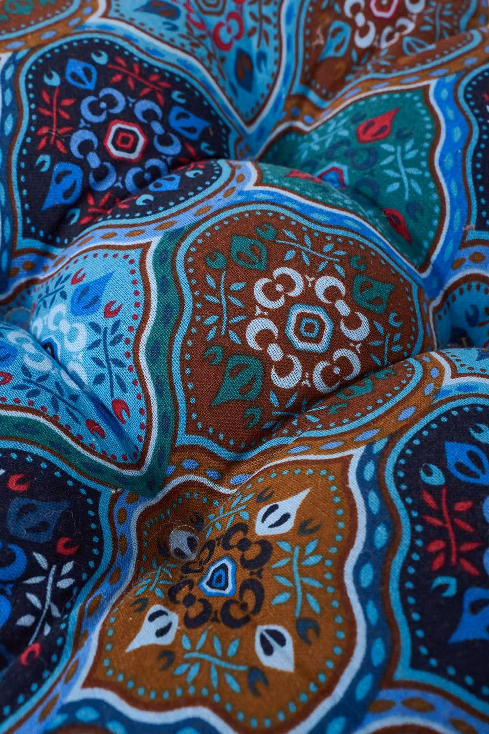 Garden Sanctuary Square Tatami Seat Cushion in Blue Multicolour Linen – 7