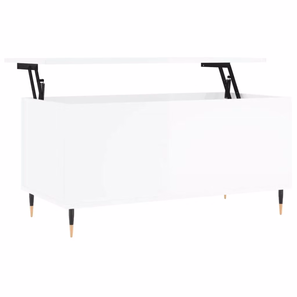 Berkfield Home Modern High Gloss White Coffee Table with Lift Mechanism, W: 90 cm, D: 44.5 cm, H: 45 cm – 2