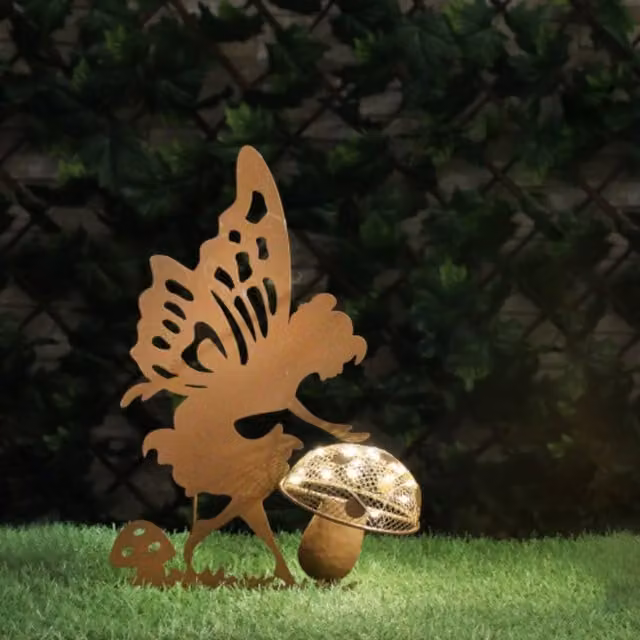 Betley Butterfly Solar Fairy Stake Light in Bronze and Brown, Height: 20 cm